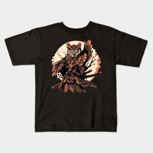 samurai owl Kids T-Shirt